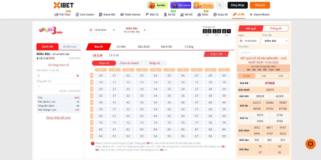 Lô đề XIBET có tỷ lệ thưởng cao nhất thị trường